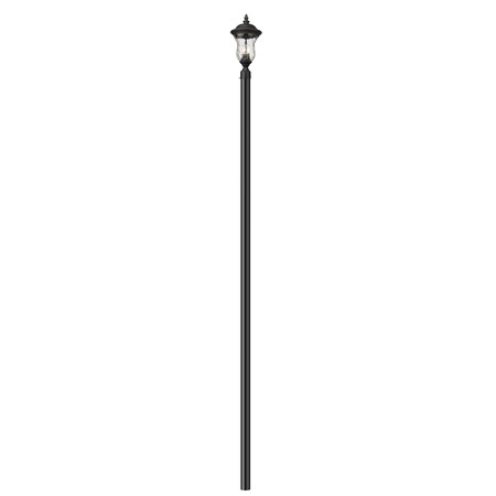 Z-Lite Armstrong 2 Light Outdoor Post Mounted Fixture, Black & Clear Waterglass 533PHM-500P120-BK